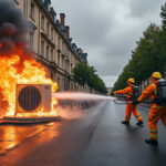 découvrez l'incident étonnant à caen où un climatiseur a pris feu. grâce à l'intervention rapide des ouvriers, le feu a été maîtrisé avant l'arrivée des pompiers. une situation qui souligne l'importance de la réactivité en cas d'urgence.